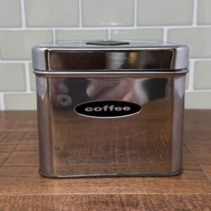 Vintage MCM Masterware Chrome Coffee Canister | Made in USA | Retro Kitchen